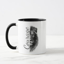 Caneca Courage Leão Artístico Minimal-