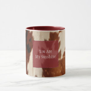 Caneca Couro de Vaca Marrom Preto Branco Ocidental