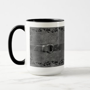 Caneca Couro e Cinza de prata de couro
