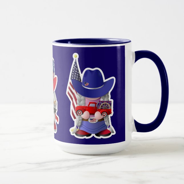 Caneca Cowboy americano e gnomos da Cowgirl (Direita)