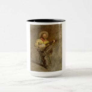Caneca Cowboy Cantando Tocando um Banjo Oeste Espanhol