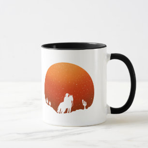 Caneca Cowboy com a paisagem solar selvagem do oeste