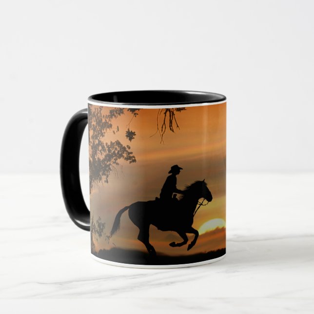 Caneca Cowboy e Horse Sunset (Frente Esquerda)