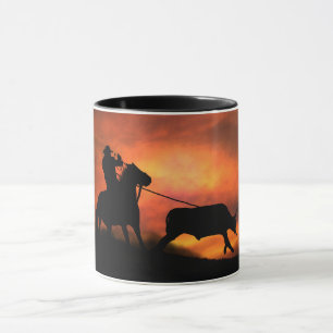 Caneca Cowboy Horse e Steer Roping