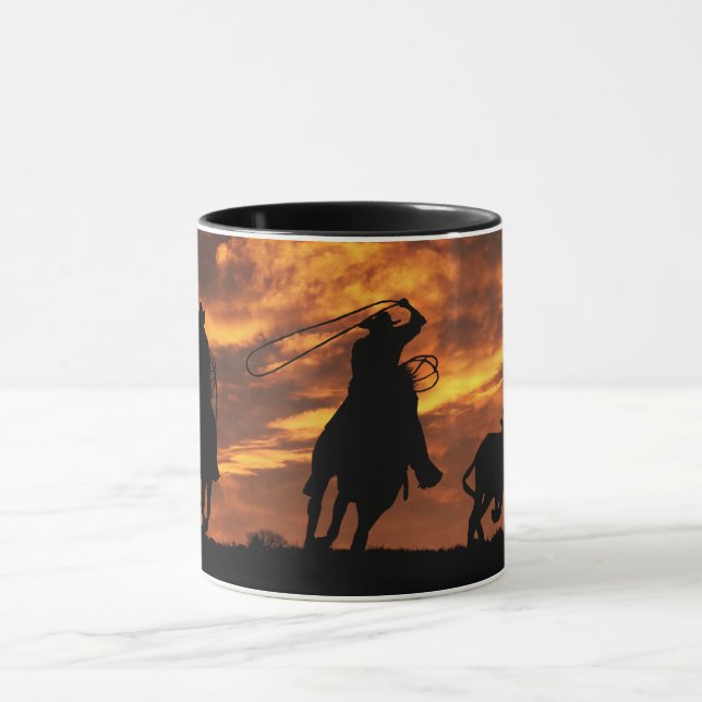 Caneca Cowboys do Roping na Sunset Steer (Centro)