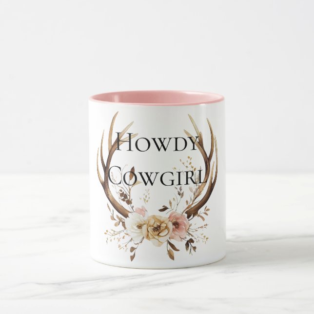 Caneca Cowgirl Deer Antlers Floral (Centro)