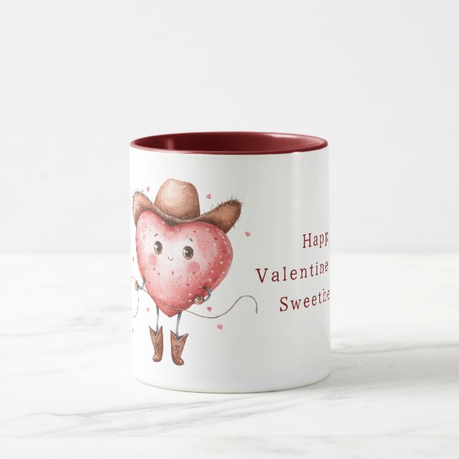 Caneca Cowgirl Hat Boots Heart Valentine's Day (Centro)