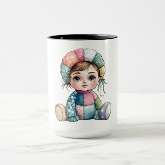 Caneca Cozinha Aquarela Patchwork Baby Snow Woman