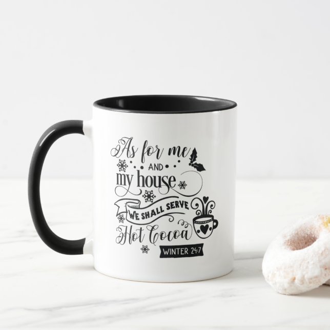 Caneca Cozinha de inverno quente com cacau (Com Donut)