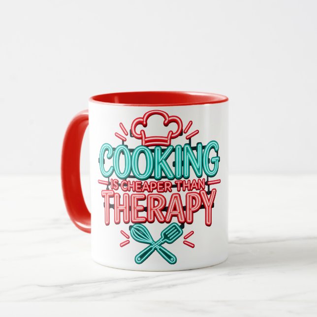 Caneca Cozinhar É Mais Barato Que Terapia (Frente Esquerda)