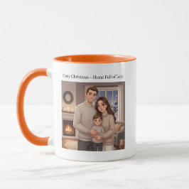 Caneca Cozy Christmas Family Mug – Holiday Gift Illustrat