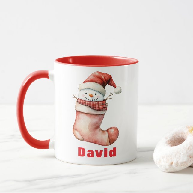 Caneca Cozy Christmas Snowman in Stocks (Com Donut)