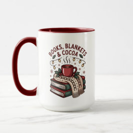 Caneca Cozy Holiday Cocoa & Book