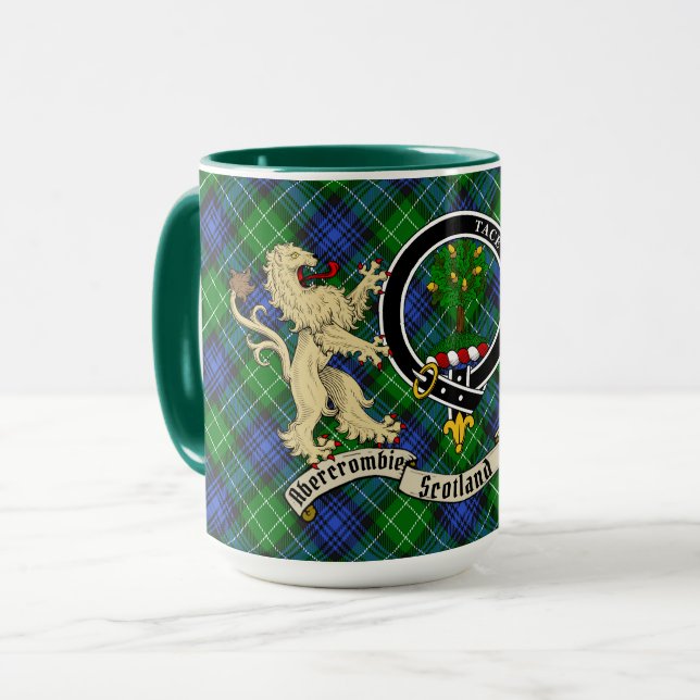 Caneca Crachá Abercrombie e Tartan Personalizados (Frente Esquerda)