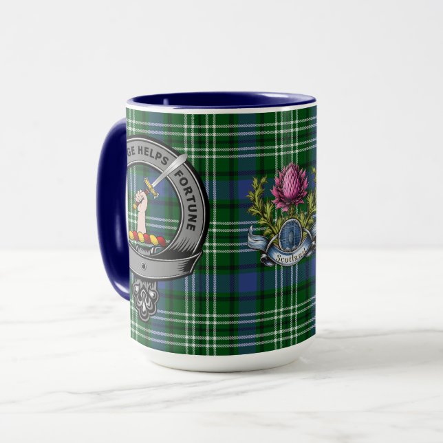 Caneca Crachá Clan Blackadder & Tartan (Frente Esquerda)