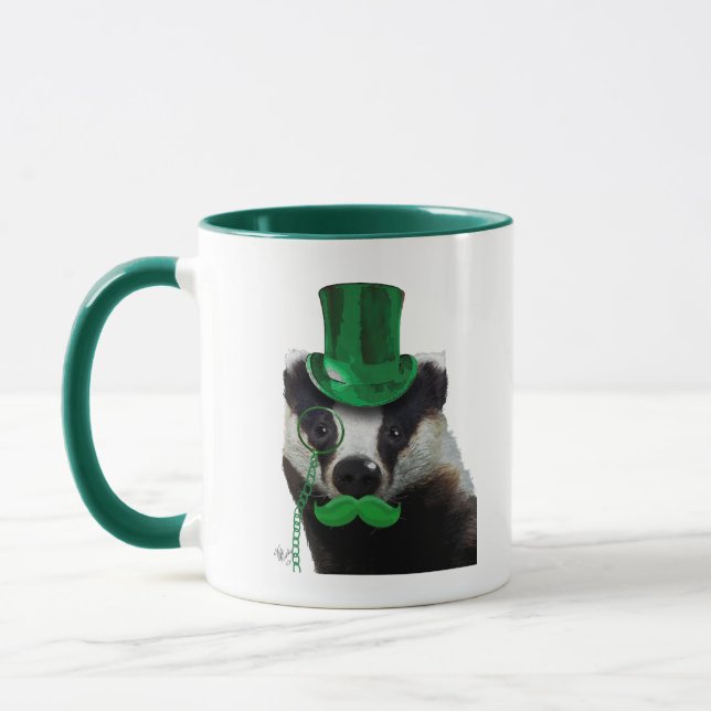 Caneca Crachá com chapéu verde e bigode (Esquerda)