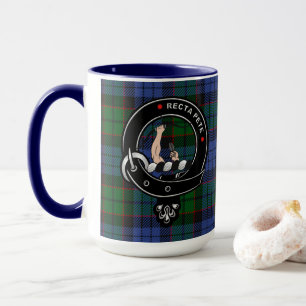 Caneca Crachá de Clã Fletcher e Envolver Tartan