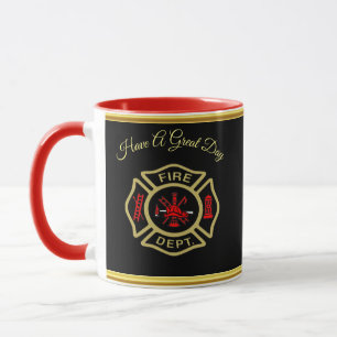 Caneca Crachá de fundo e logotipo Dourado