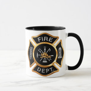 Caneca Crachá Dourado do corpo de bombeiros