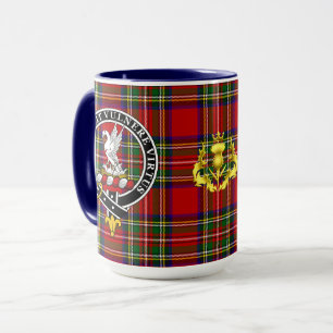 Caneca Crachá Stewart Clan & Tartan