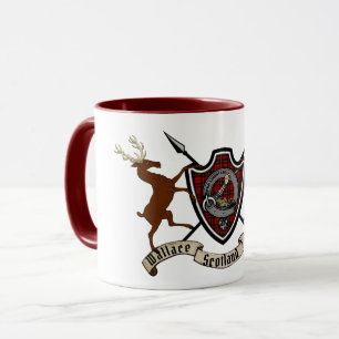 Caneca Crachá Wallace Clan & Tartan c/Stags Mug