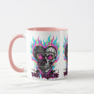 Caneca Cráneo de Coração de São Valentim Sombrio com Aram