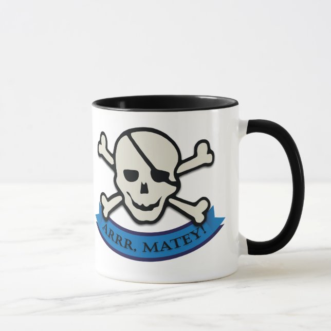 Caneca Crânio - Canhão preto de 11 oz (Direita)