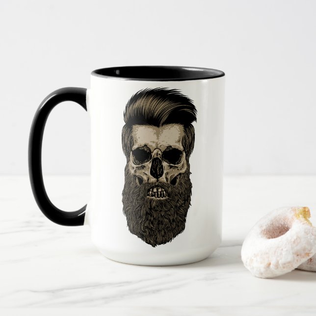 Caneca Crânio com barba (Com Donut)