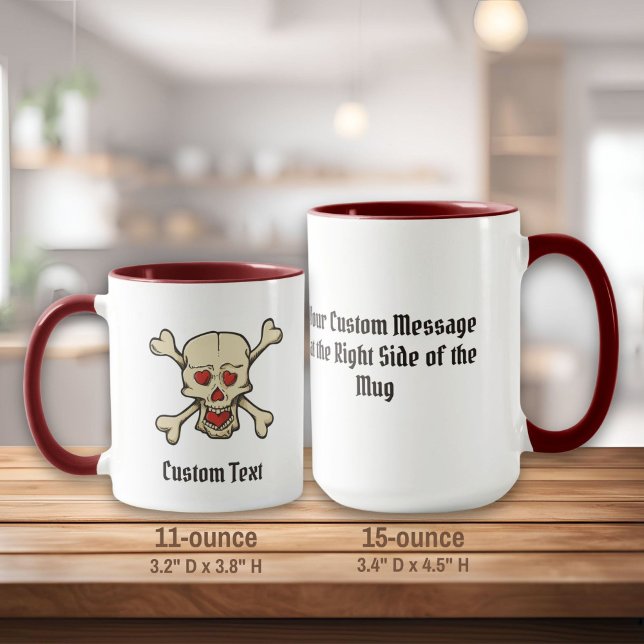 Caneca Crânio com Corações (Criador carregado)