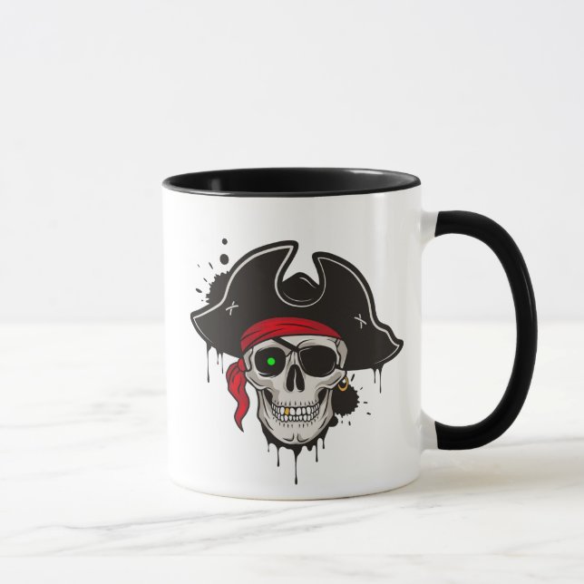 Caneca Crânio De Café Pirata (Direita)