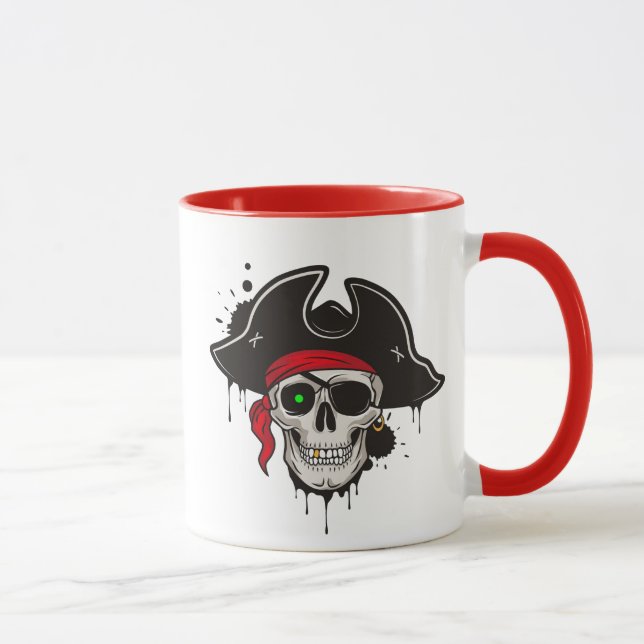 Caneca Crânio De Café Pirata (Direita)
