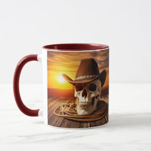 Caneca Crânio de Cowboy com Laço