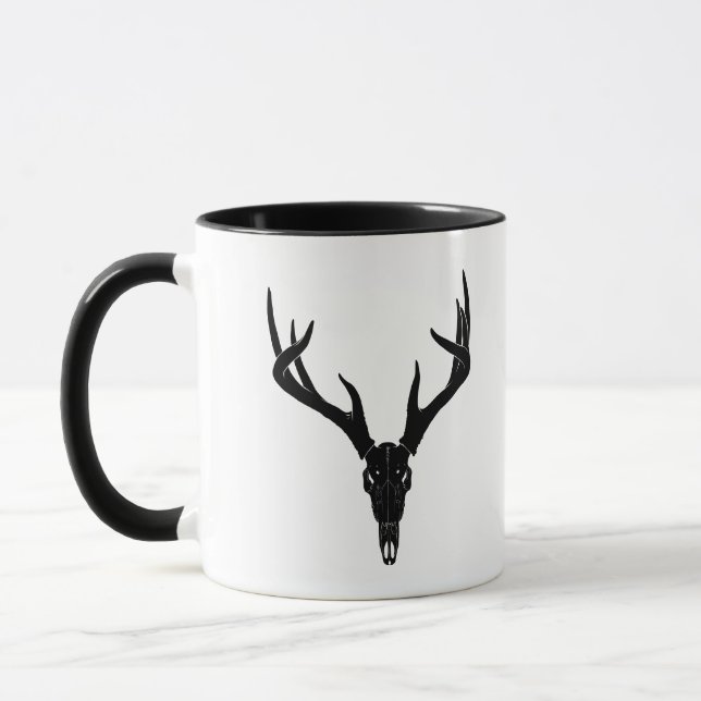 Caneca Crânio de Veado Branco Personalizável (Esquerda)