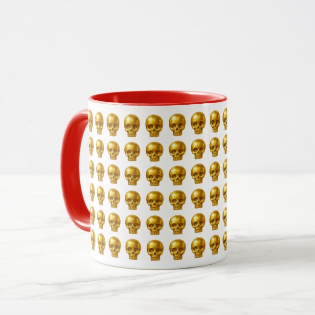Caneca Cranio Dourado Luxo (Frente Esquerda)