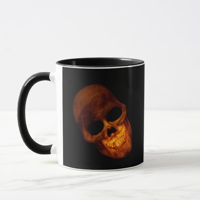Caneca Crânio Dourado Sorrindo Sinistramente (Esquerda)