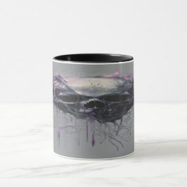 Caneca Crânio Etéreo Abstrato Grunge Arte Sombria