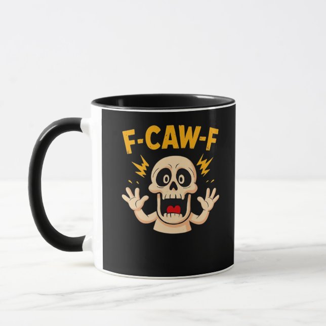 Caneca Crânio F-Caw-F de Halloween (Esquerda)