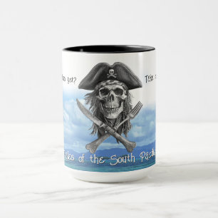 Caneca Crânio Pirata para o Pacífico Sul Cruise Lido