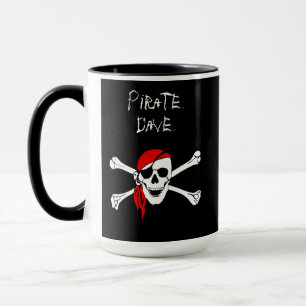 Caneca Crânio Pirata Personalizado Crossbones Café Mug