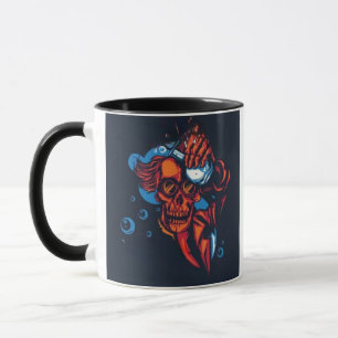 Caneca 🔥 Crânio vermelho artístico