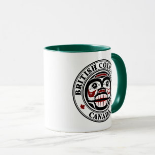 Caneca Crânio vermelho preto nativo americano