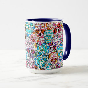 Caneca Crânios com Flores