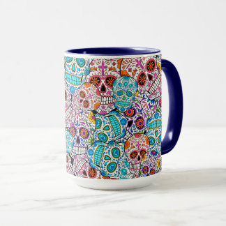 Caneca Crânios com Flores
