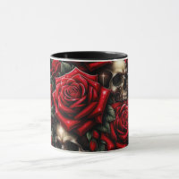 Crânios Dourados & Rosas Vermelhas Brilham com Gla