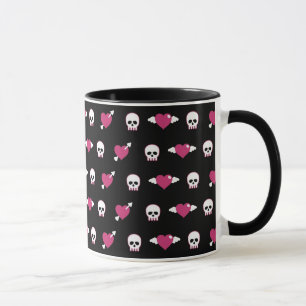 Caneca Crânios e corações