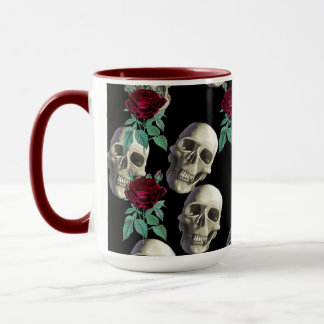 Caneca Crânios e flores
