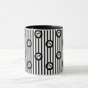 Caneca Crânios Pequenos e Caprichosos Caveira Preta e Bra