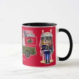 Caneca Craqueador Marinho com Pequeno Caminhão Militar