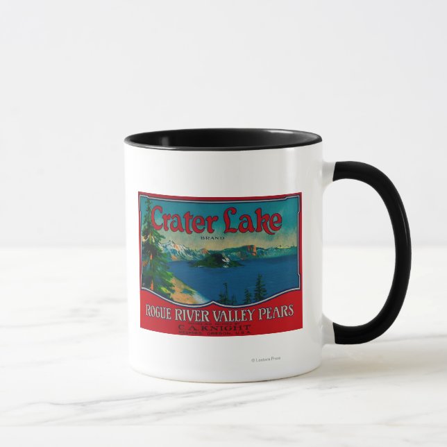 Caneca Crater Lake Pear Crate LabelMedford, OR (Direita)
