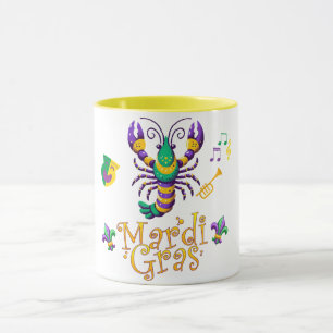 Caneca Crayfish Fleur de lis Mardi Gras